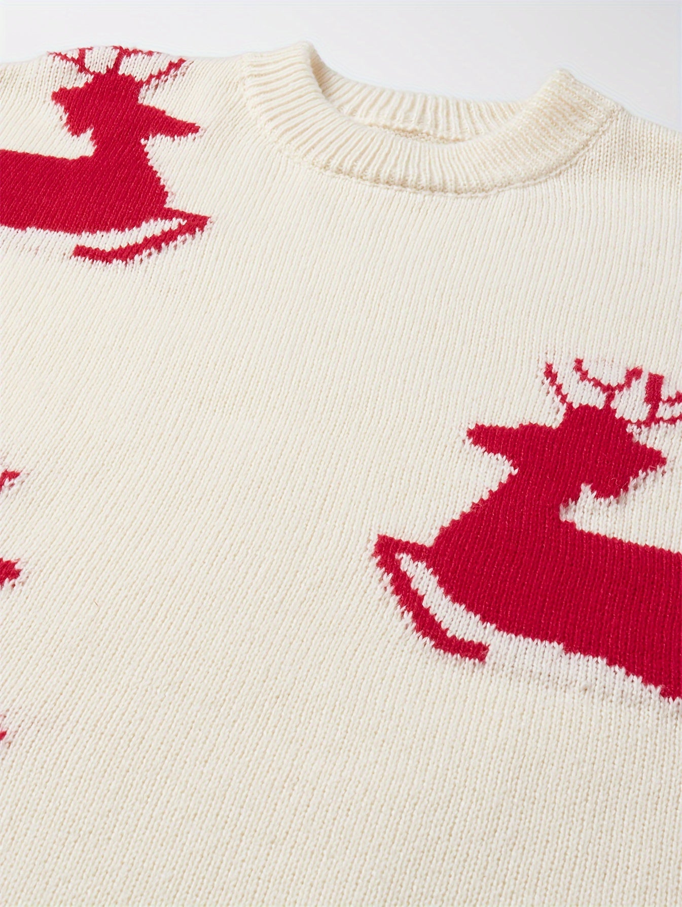 Sveter s kresleným jeleňom – červený