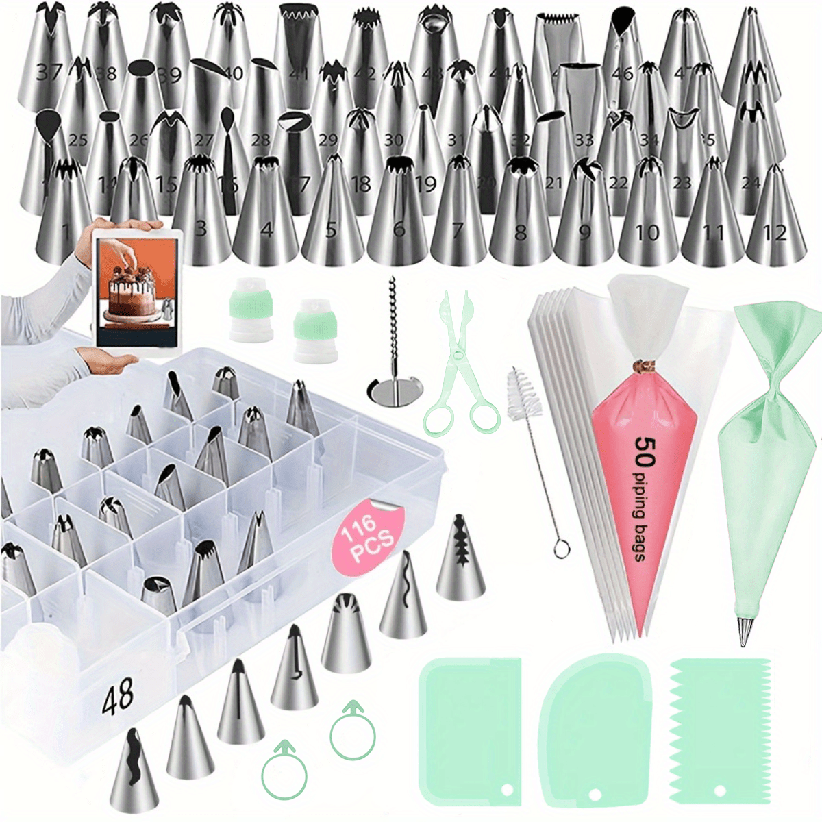 Súprava na zdobenie vianočných koláčikov – 116 kusov