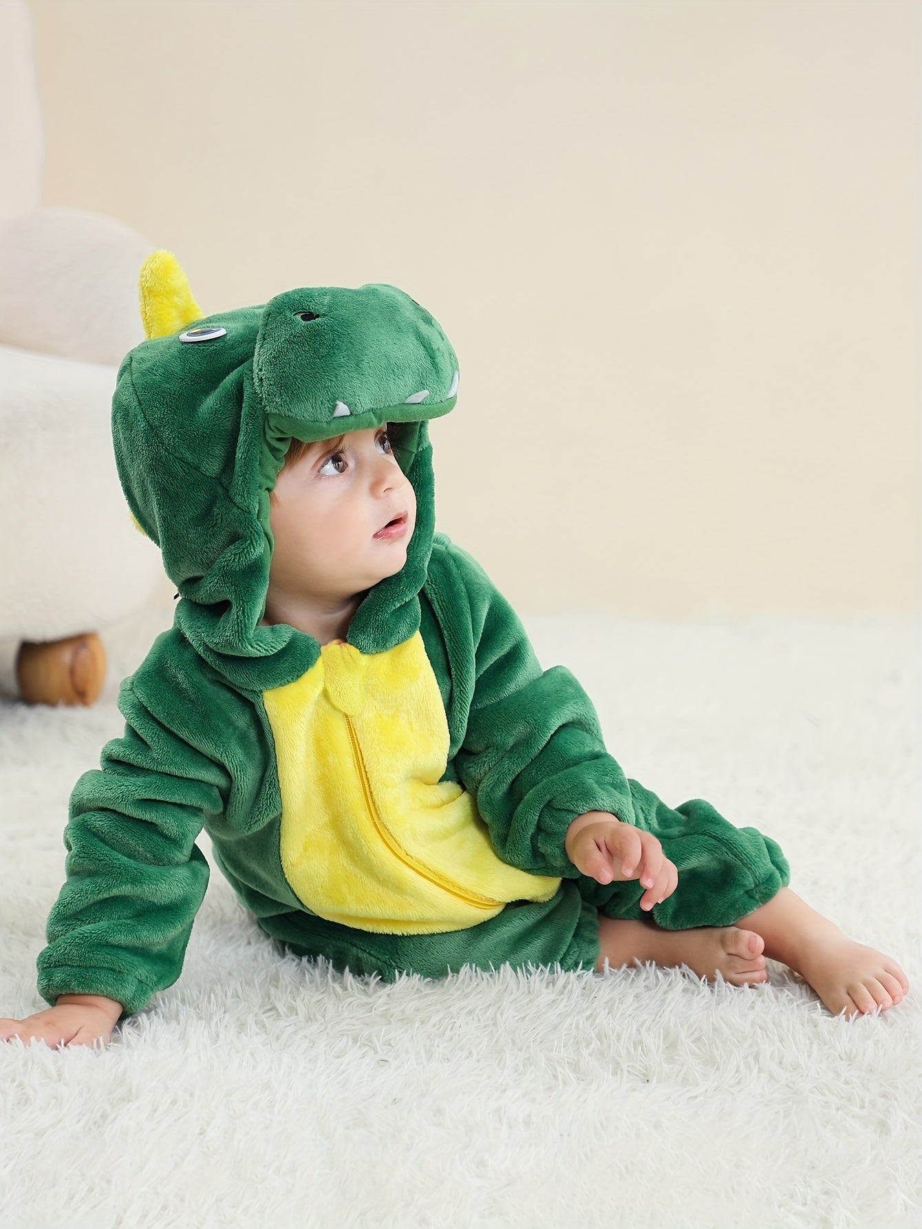 Detský overal s kapucňou – zelený jednorožec