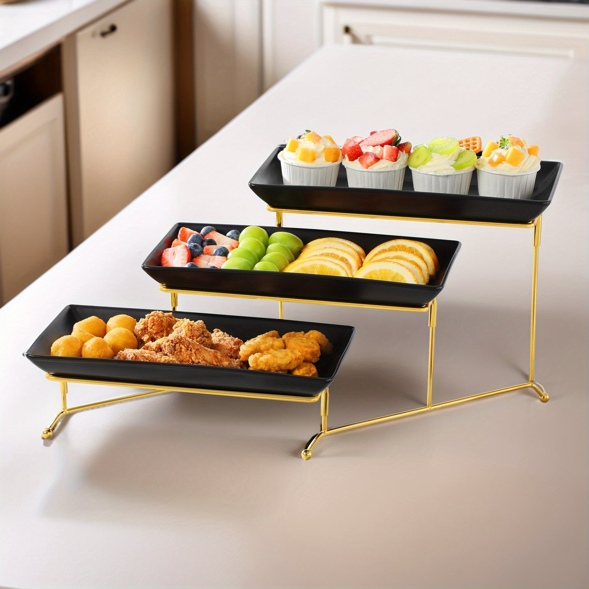 Podnos na ovocie – čierny zlatý