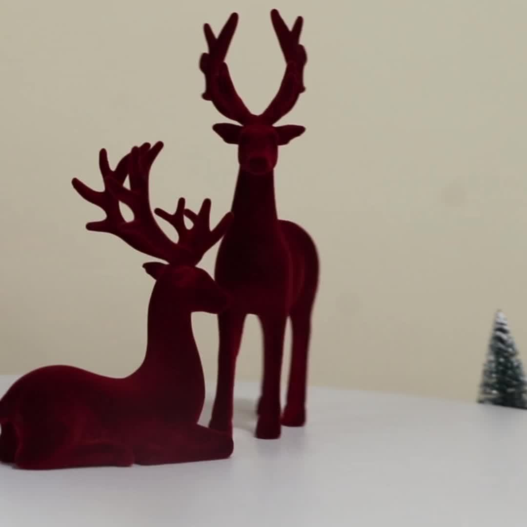 Súprava červených plyšových sobov