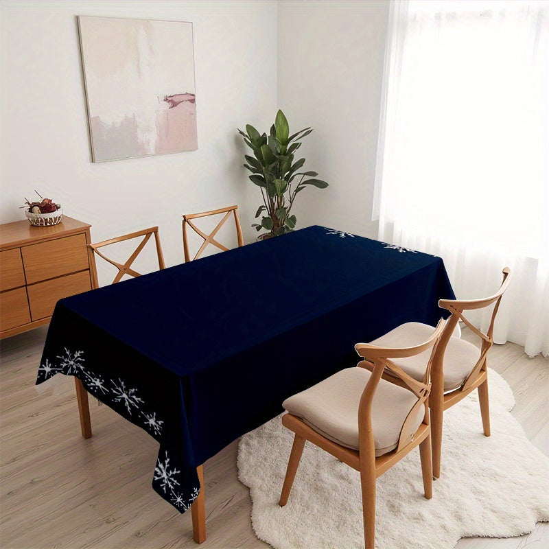 Obrus – modro-biely snehový vzor