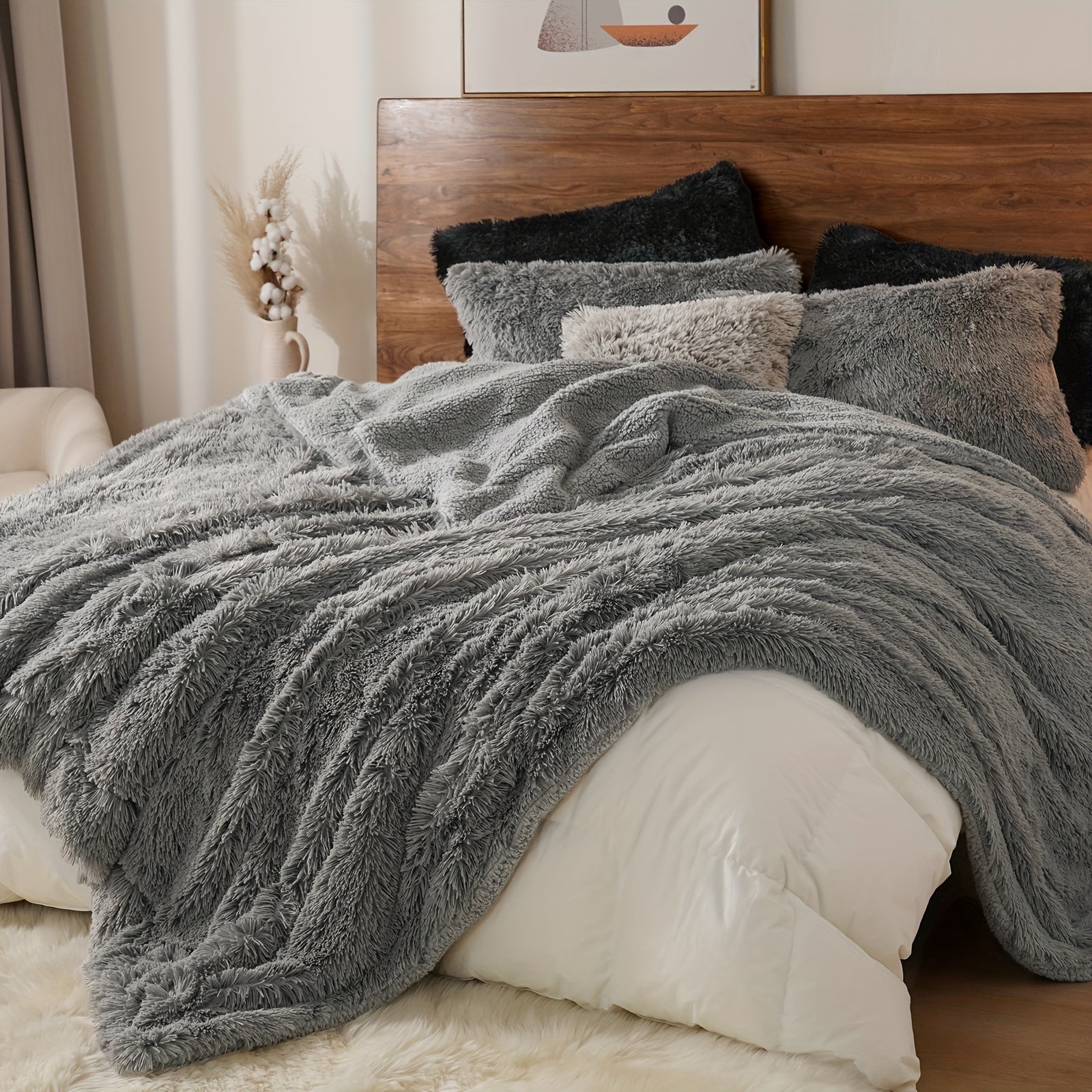 Luxusná ultra-mäkká umelá kožušina – sivá