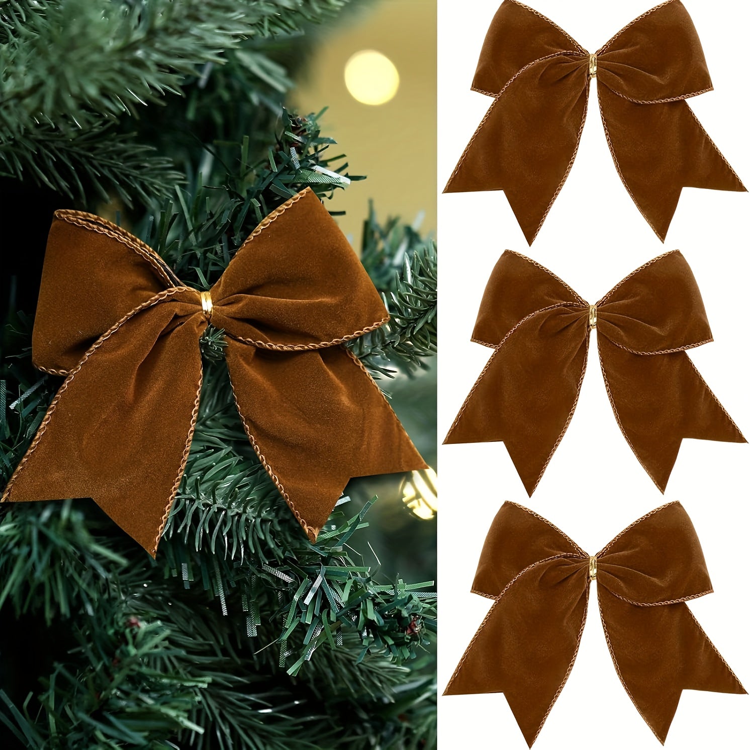 Vianočné mašle a stuhy – hnedé