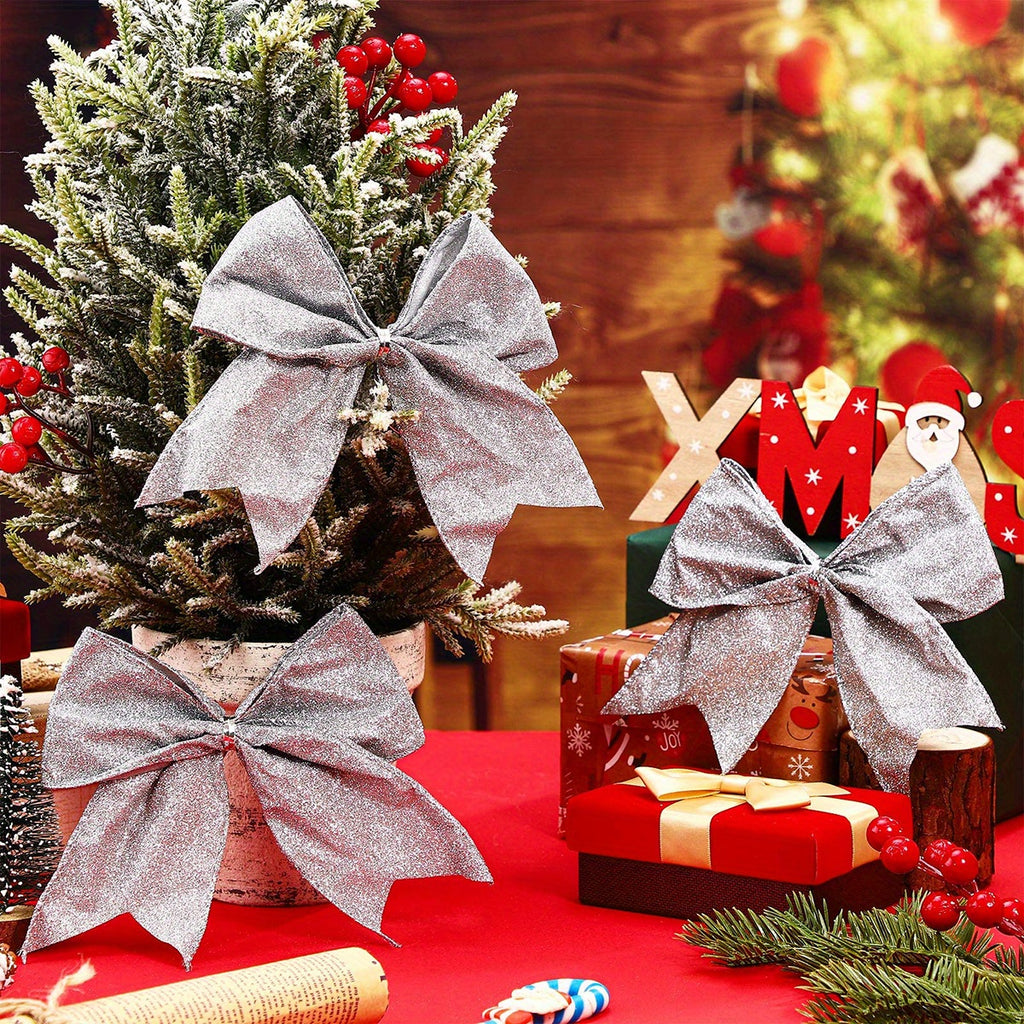 Vianočné mašle – strieborné