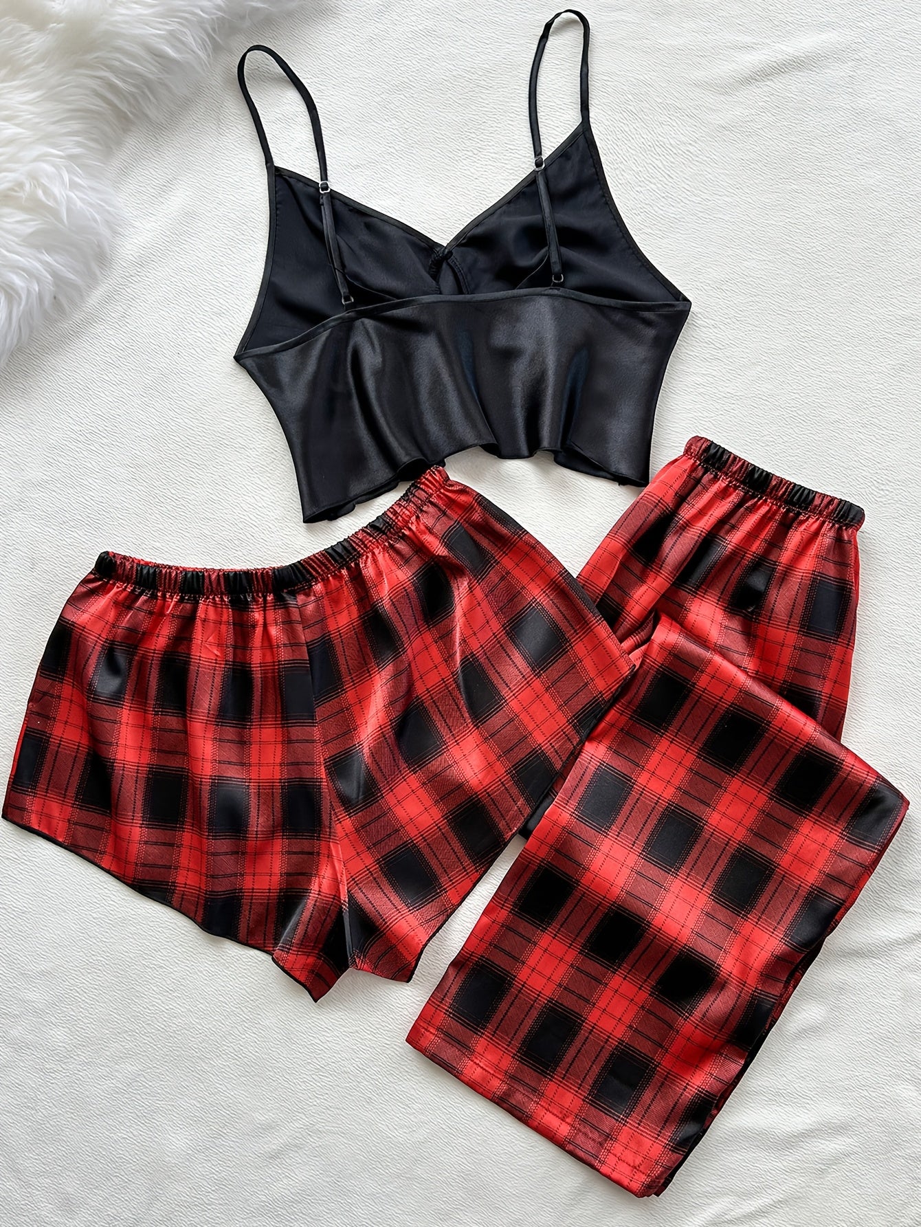 Pyžamo pre ženy – čierno-červené