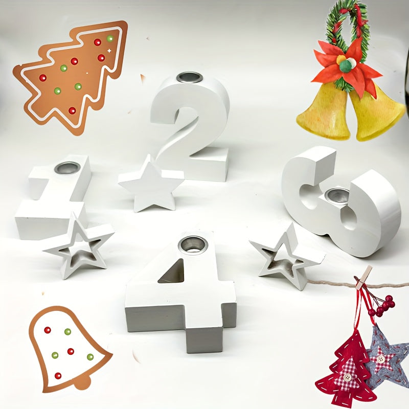 Vianočný svietnik – s číslami a hviezdami