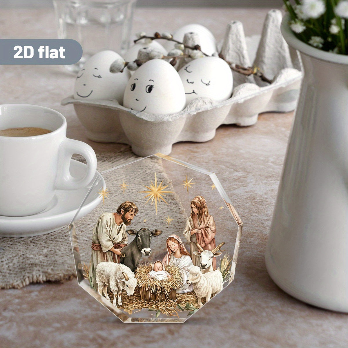 Vianočný ornament – 2D akrylový betlehem