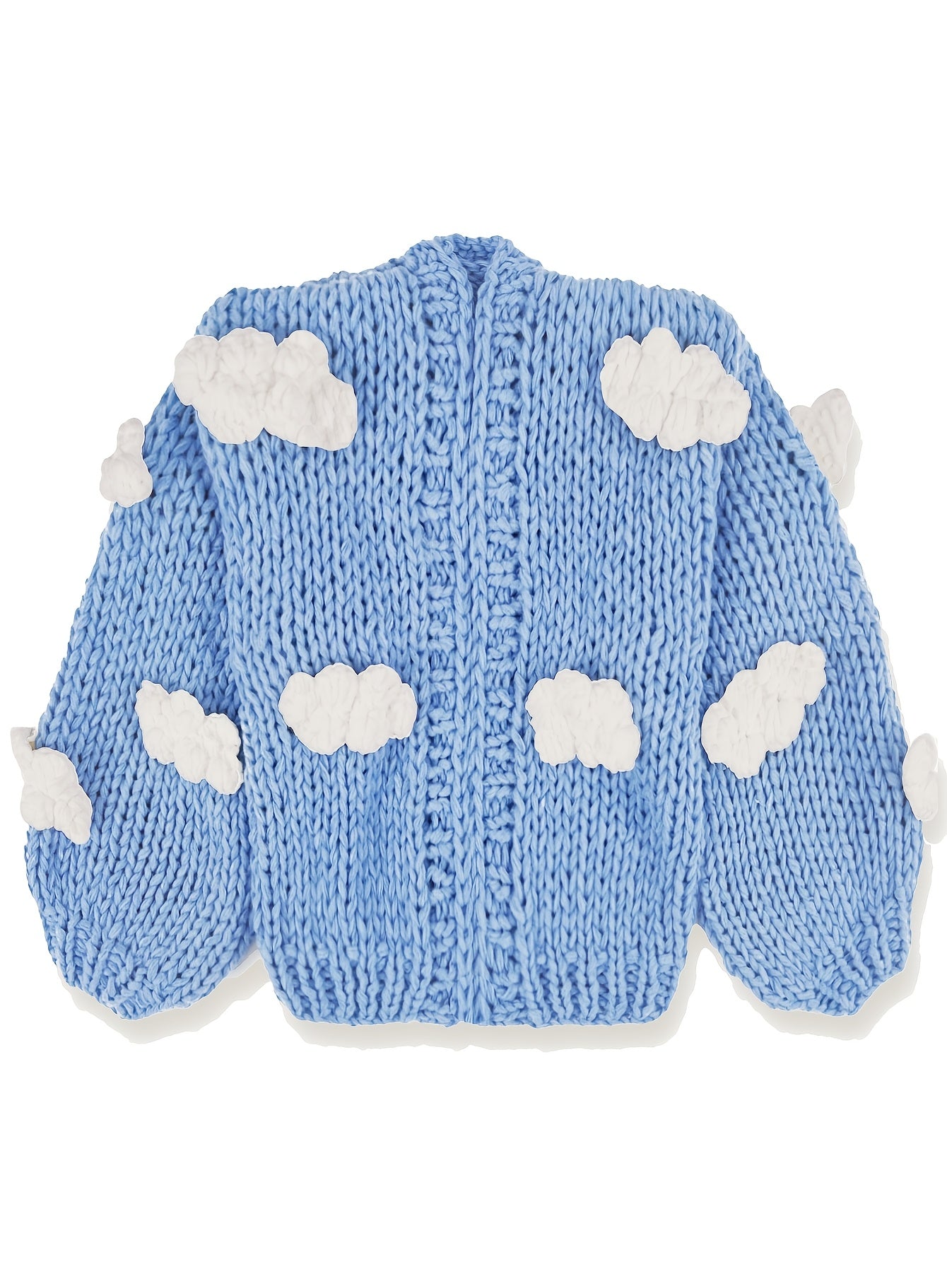 Dámsky kardigán – modrý s oblakmi