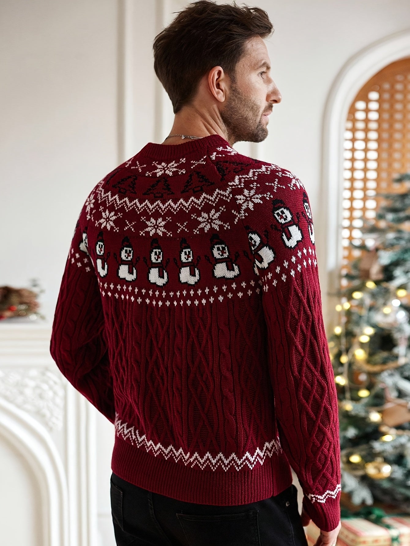 Vianočný sveter pre mužov – červený