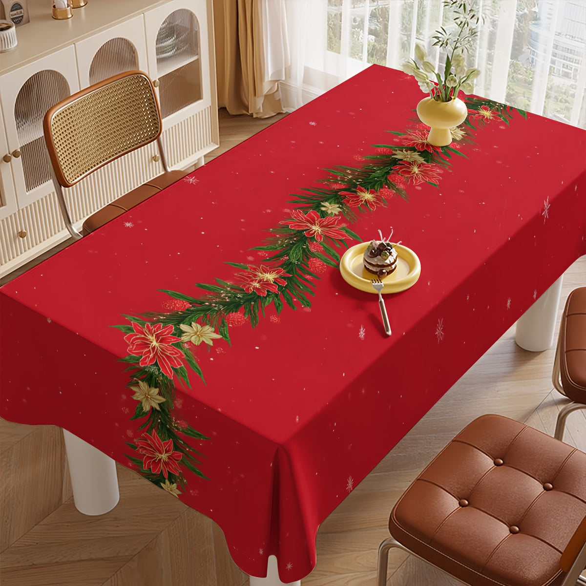 Obrus – Vianočný kvetinový vzor