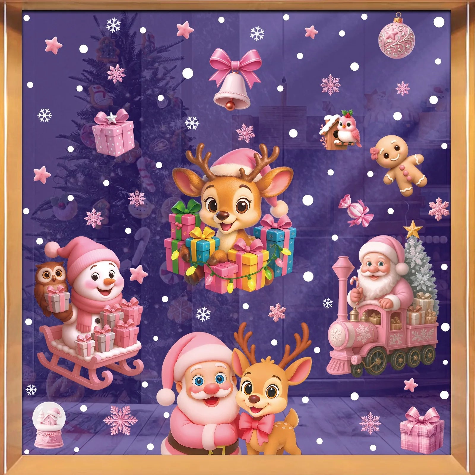 Vianočné zrkadlové nálepky – zázračné postavičky