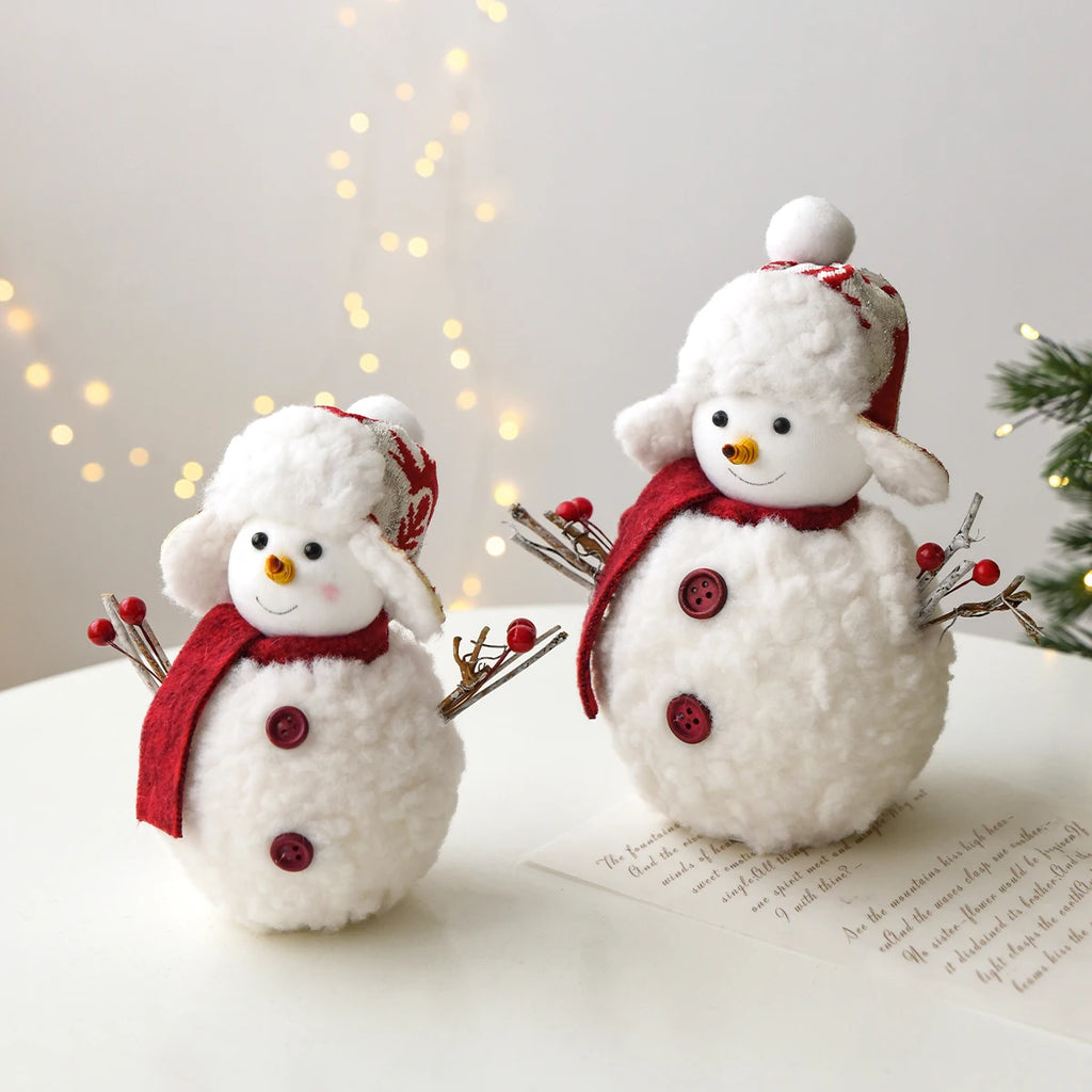 Vianočný snehuliak – dekorácia na stôl