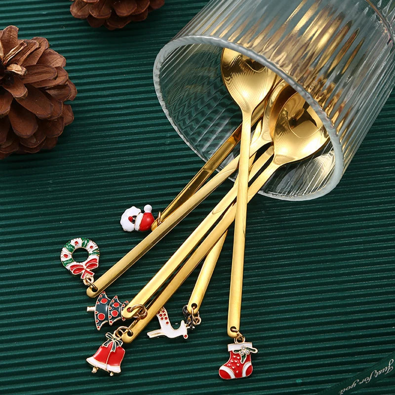 Súprava lyžíc na kávu – vianočná