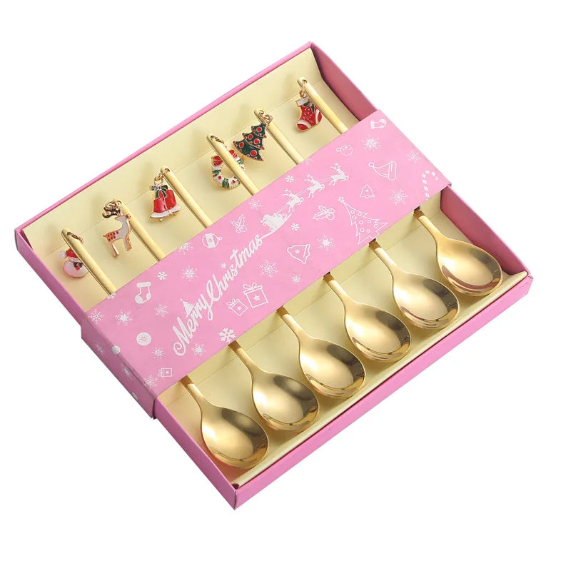 Súprava lyžíc na kávu – vianočná