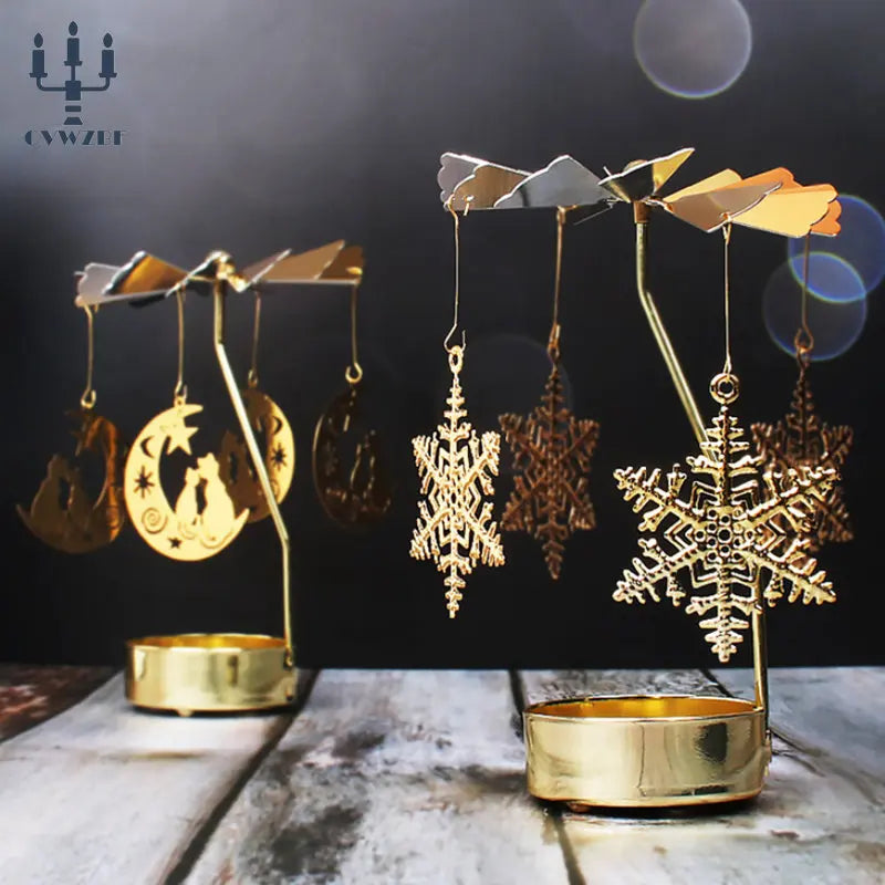 Rotujúci svietnik – zlatý