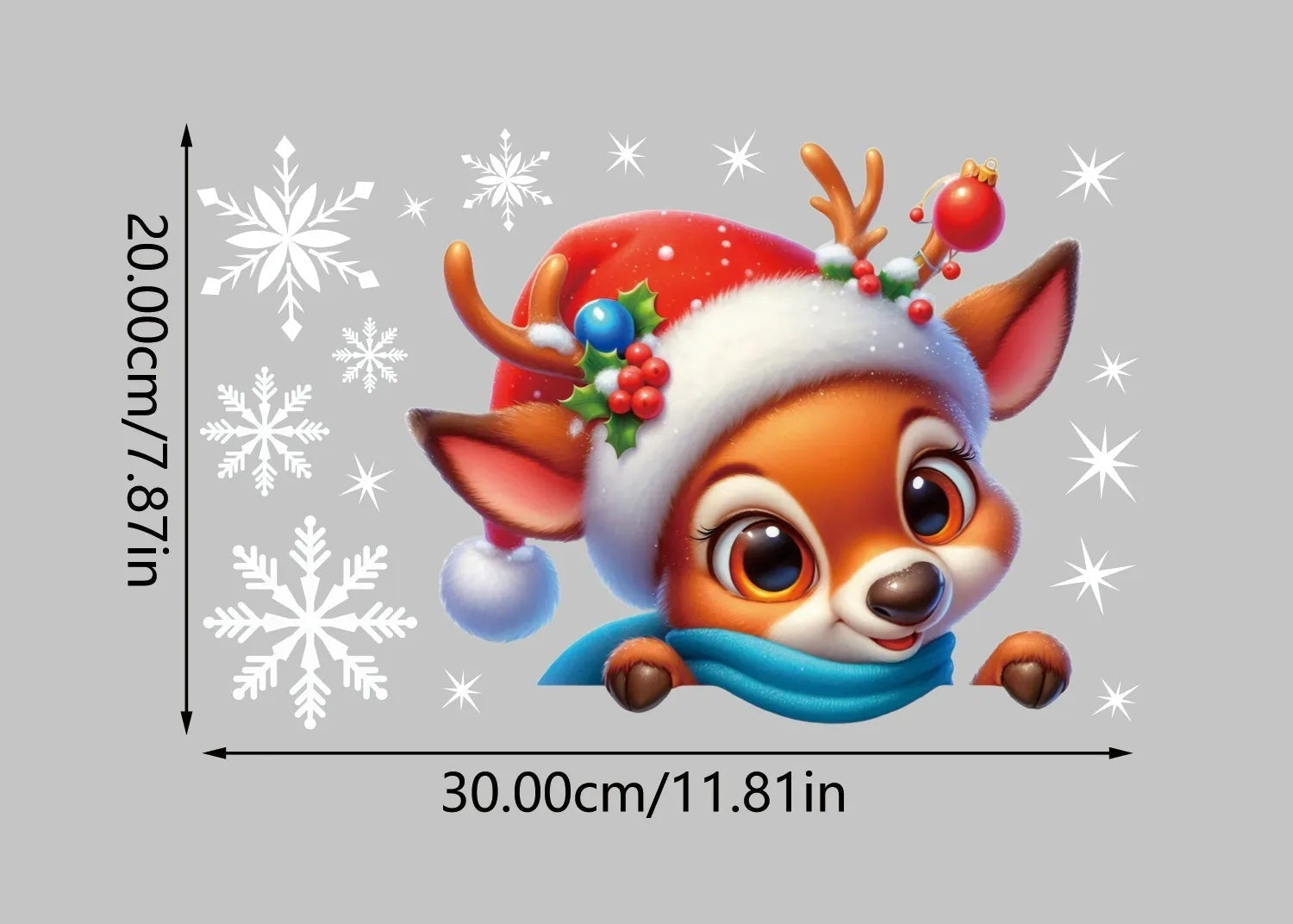 Vianočné nálepky na okno – elf a Santa Claus