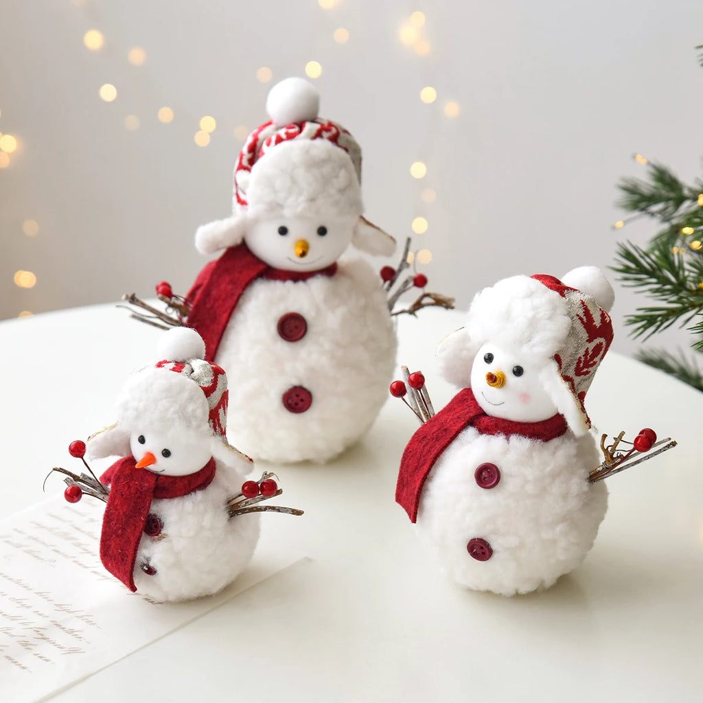 Vianočný snehuliak – dekorácia na stôl
