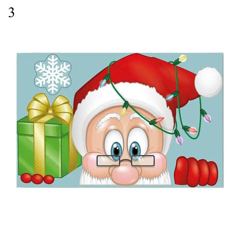 Vianočné PVC statické nálepky – Santa a sob