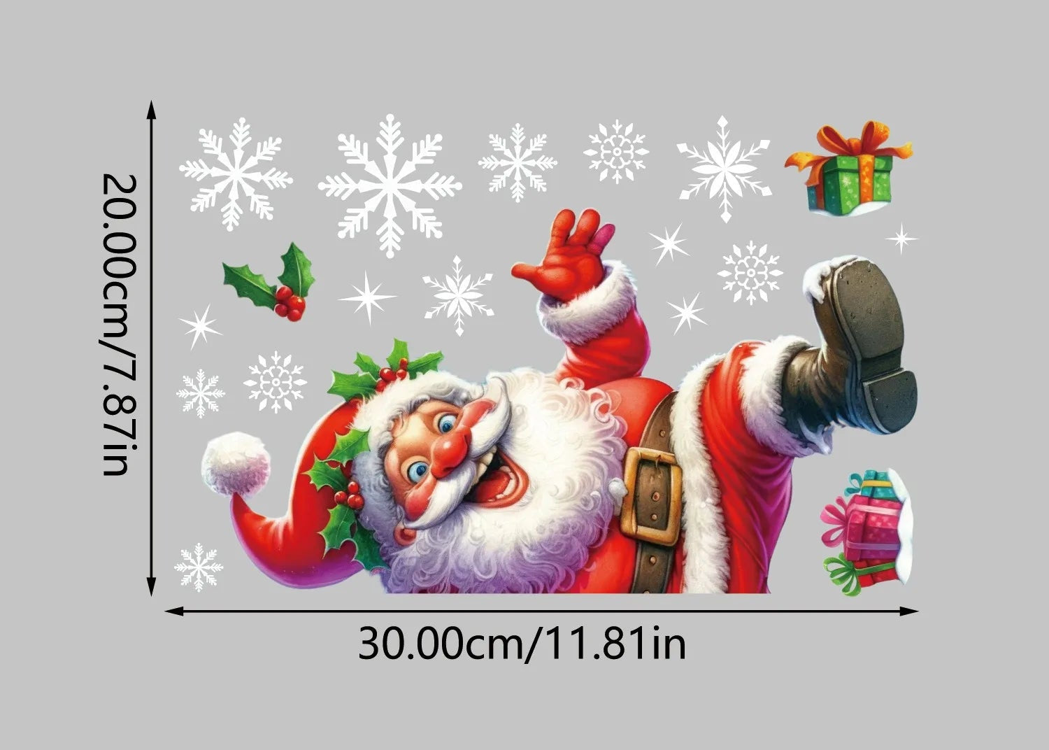 Vianočné nálepky na okno – elf a Santa Claus