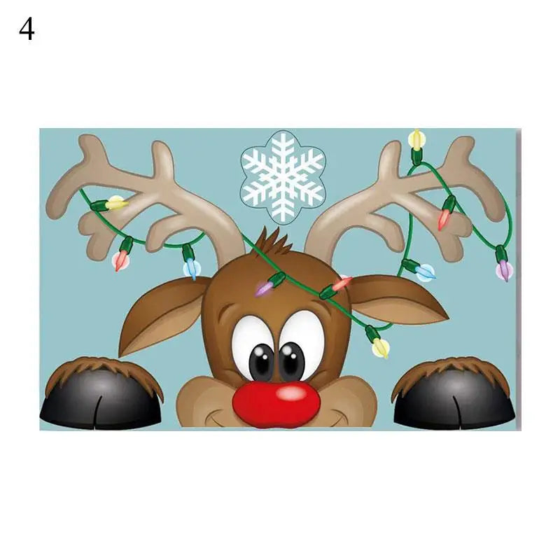 Vianočné PVC statické nálepky – Santa a sob