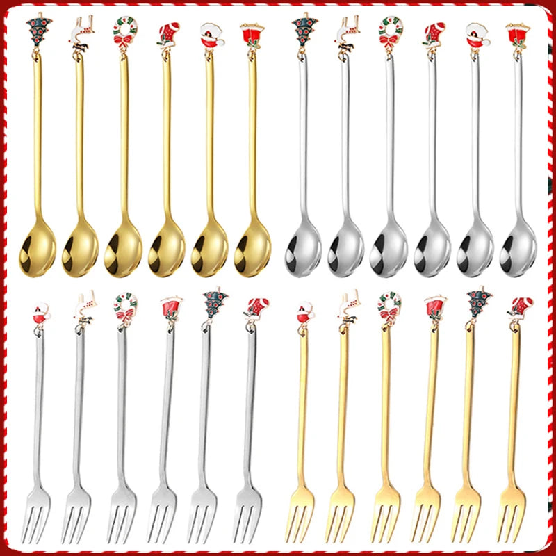 Súprava lyžíc na kávu – vianočná