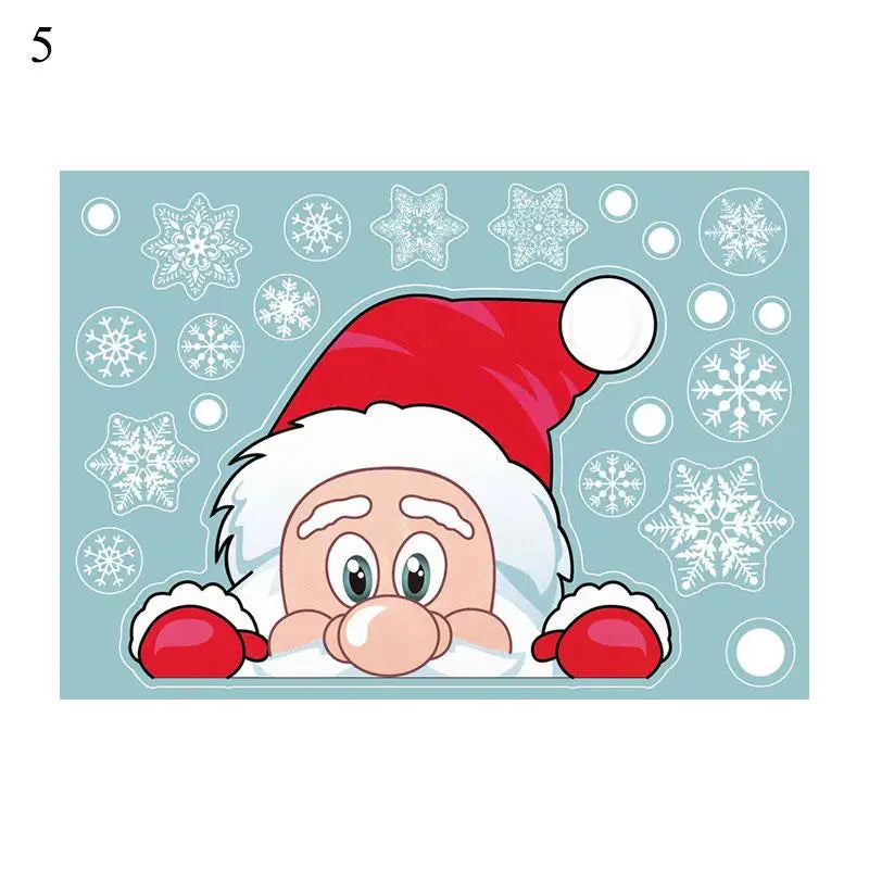 Vianočné PVC statické nálepky – Santa a sob