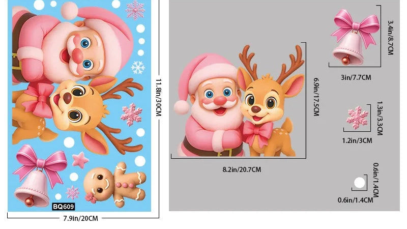 Vianočné zrkadlové nálepky – zázračné postavičky