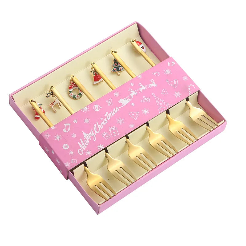 Súprava lyžíc na kávu – vianočná