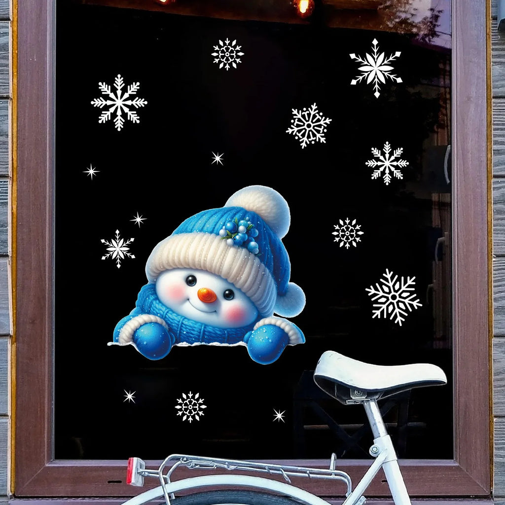 Vianočné nálepky na okno – elf a Santa Claus