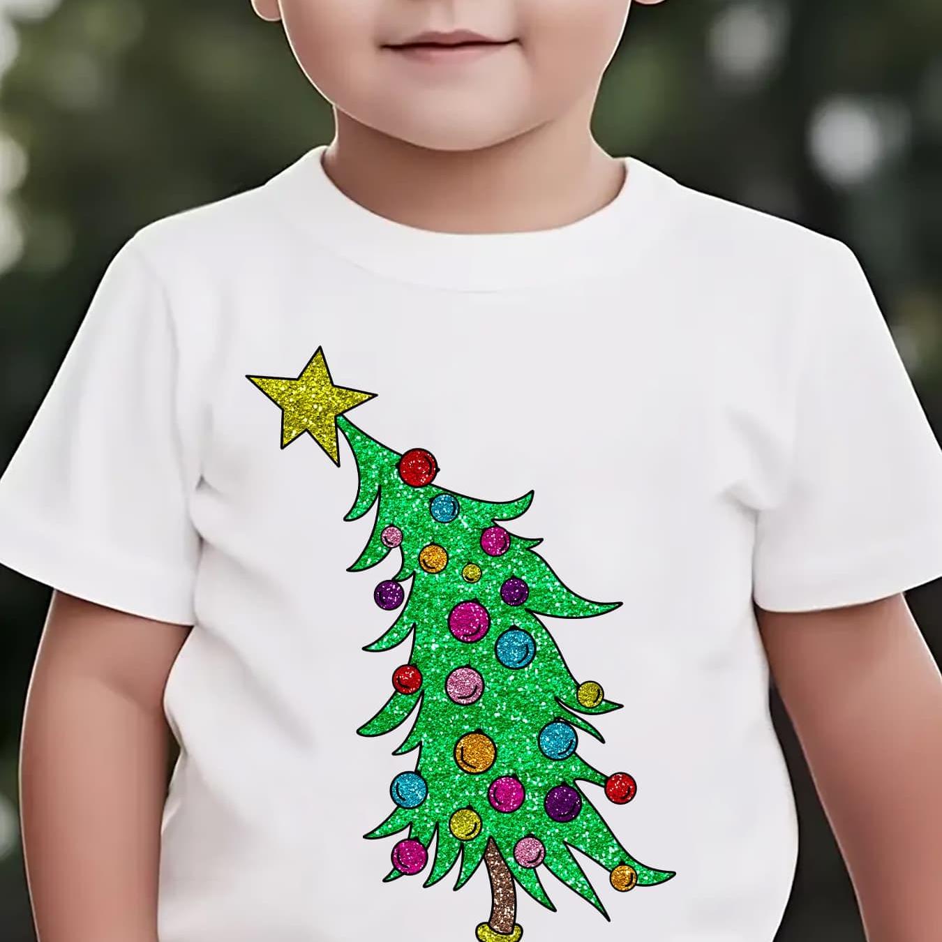 Tričko s vianočným stromčekom – béžové