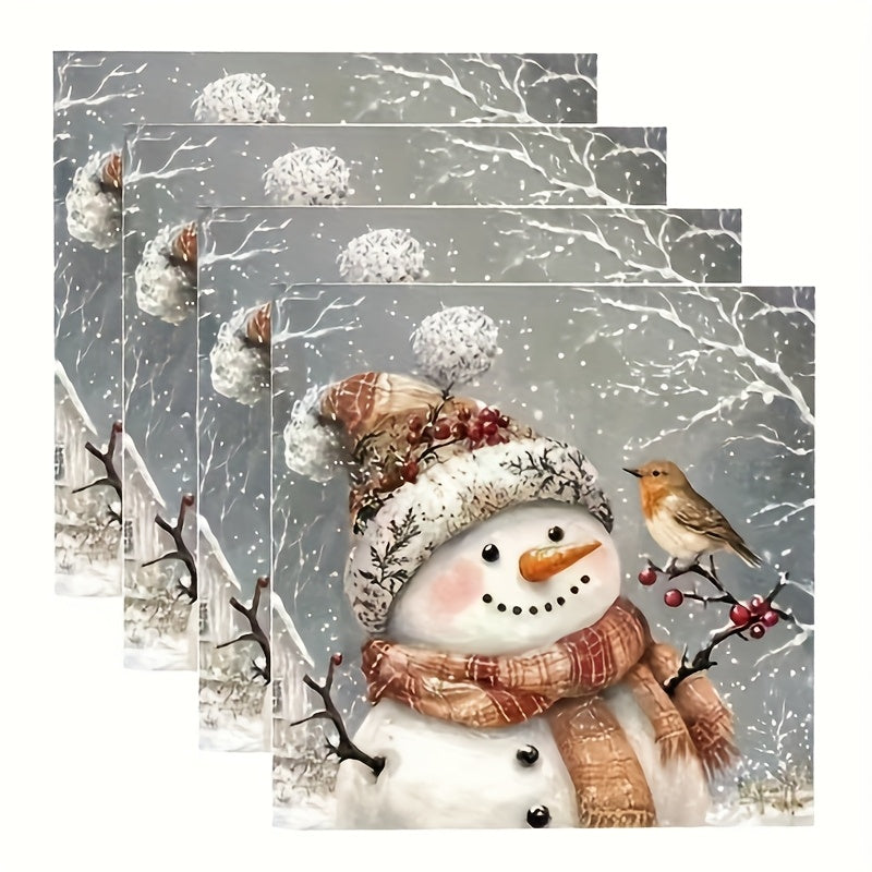 Servítky na party – snehuliak a vták