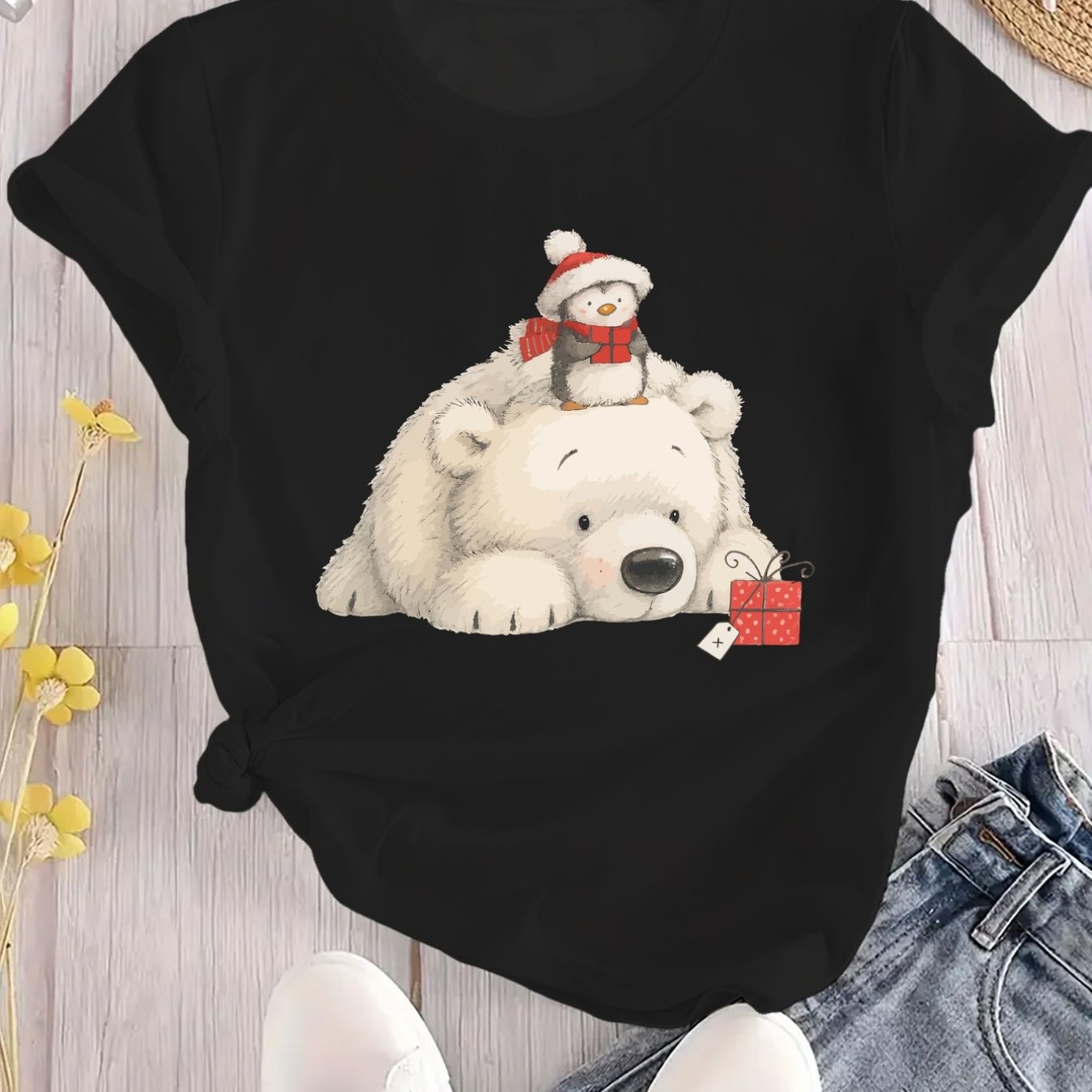 Tričko – s potlačou tučniaka a polárneho medveďa