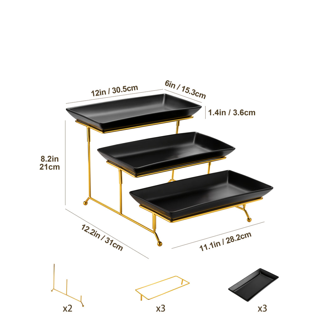 Podnos na ovocie – čierny zlatý