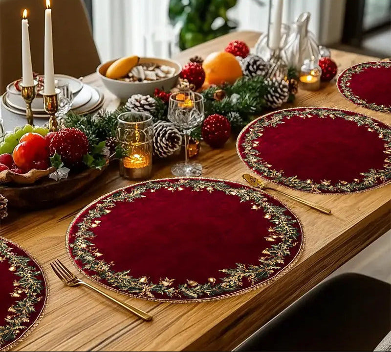 Vianočné prestieranie – burgundské a zlaté