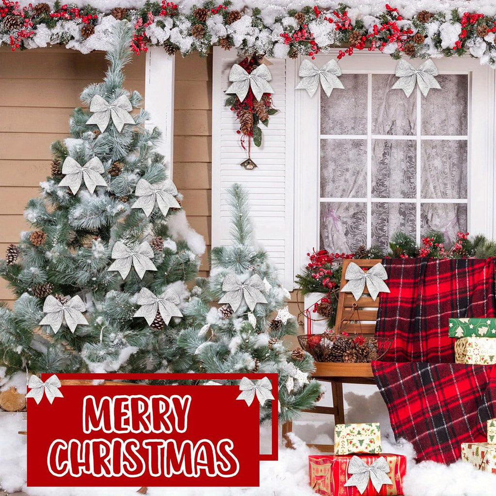 Vianočné mašle – strieborné