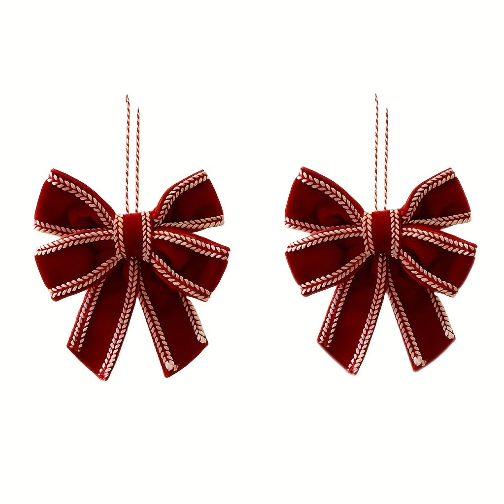 Vianočné ozdoby – červené a biele mašle