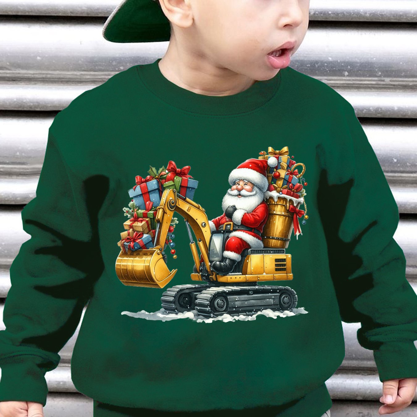 Mikina s potlačou Santa a bagra – pre chlapcov