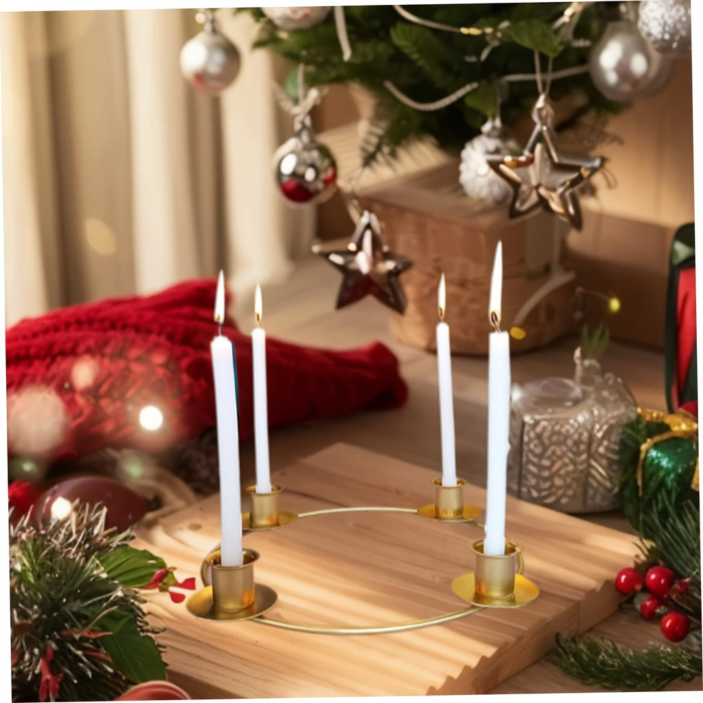 Svietnik na adventný veniec – zlatý