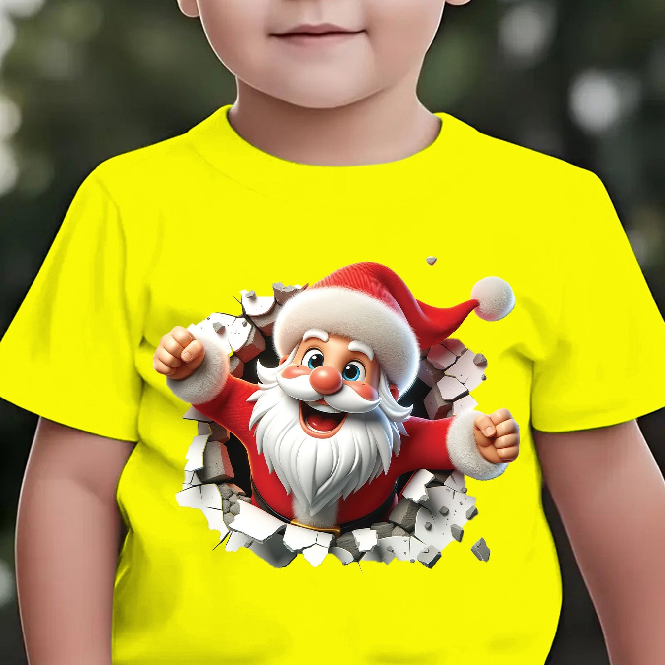 Tričko s 3D Santom – béžové