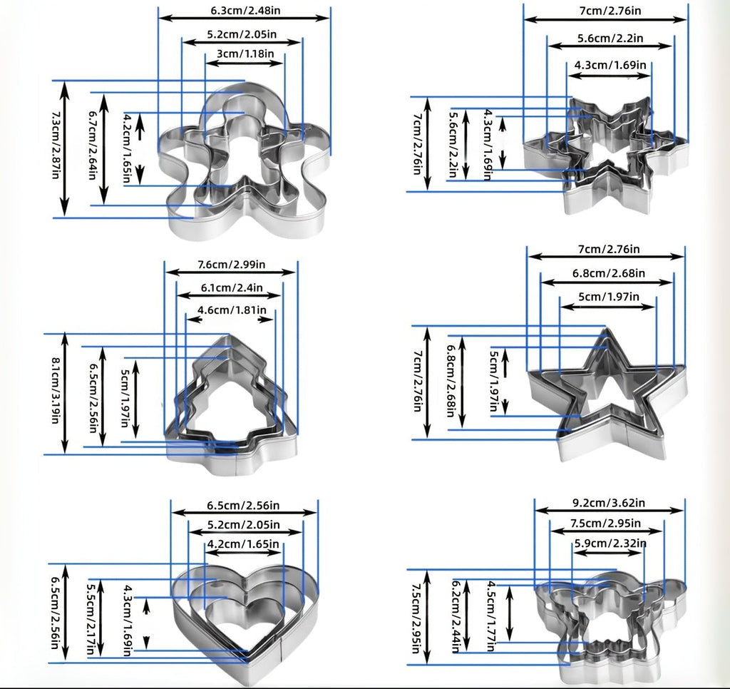 Súprava vykrajovačiek na sušienky – 18 ks
