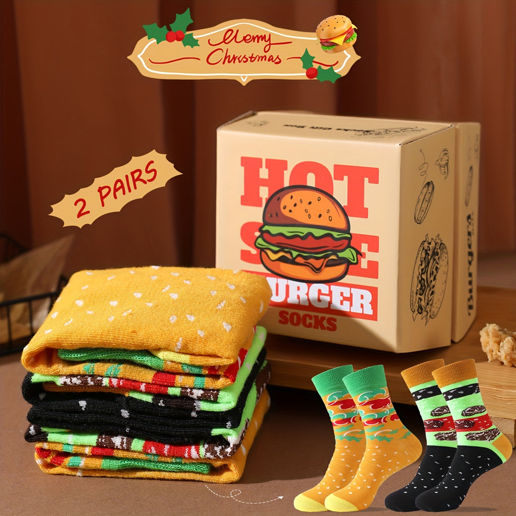 Ponožky s hamburgerom – 2 páry