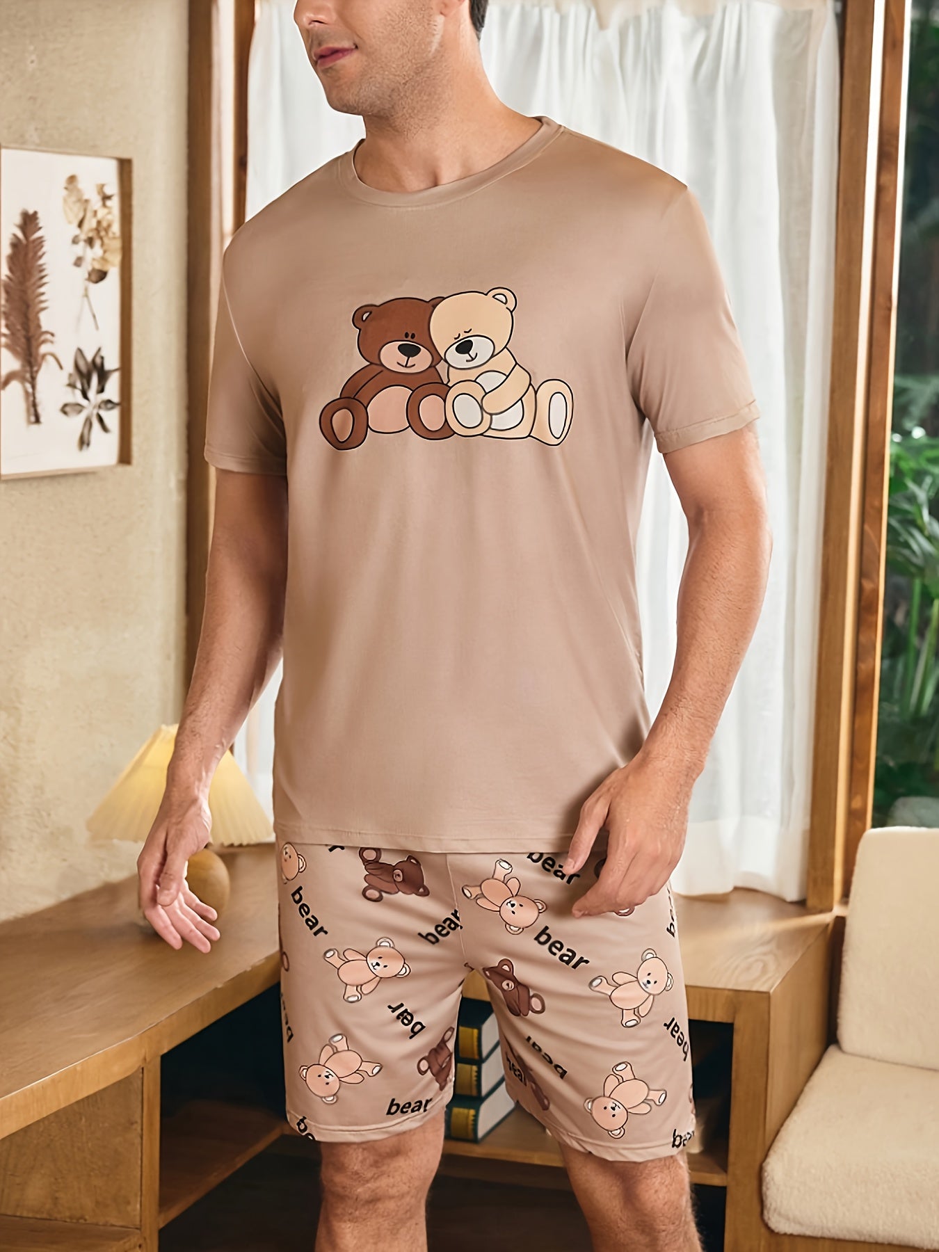Pyžamo pre páry – potlačou medvedík