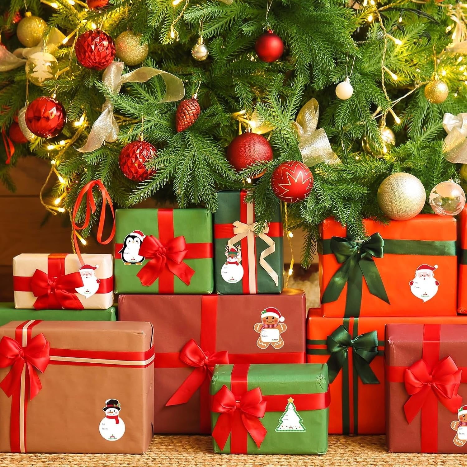 Samolepiace vianočné menovky – mix