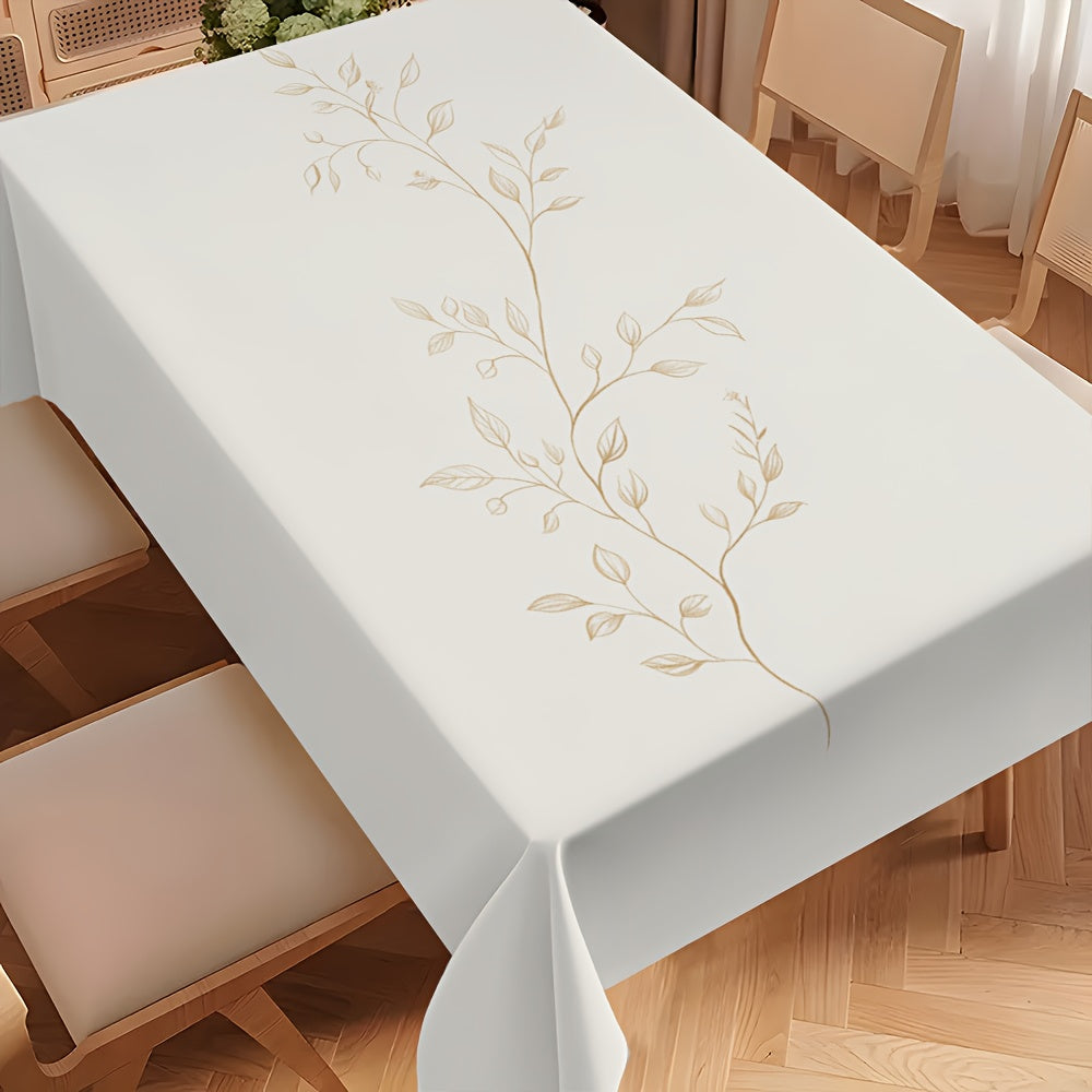 Obrus – béžový s bielymi kvetmi