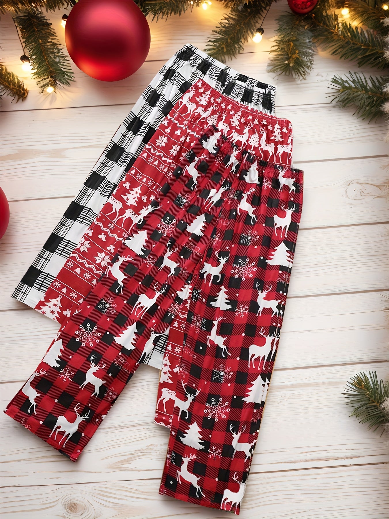 Vianočné nohavice – červené a biele