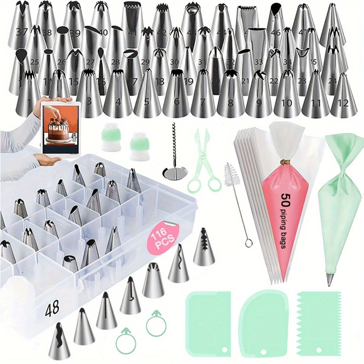 Súprava na zdobenie vianočných koláčikov – 116 kusov