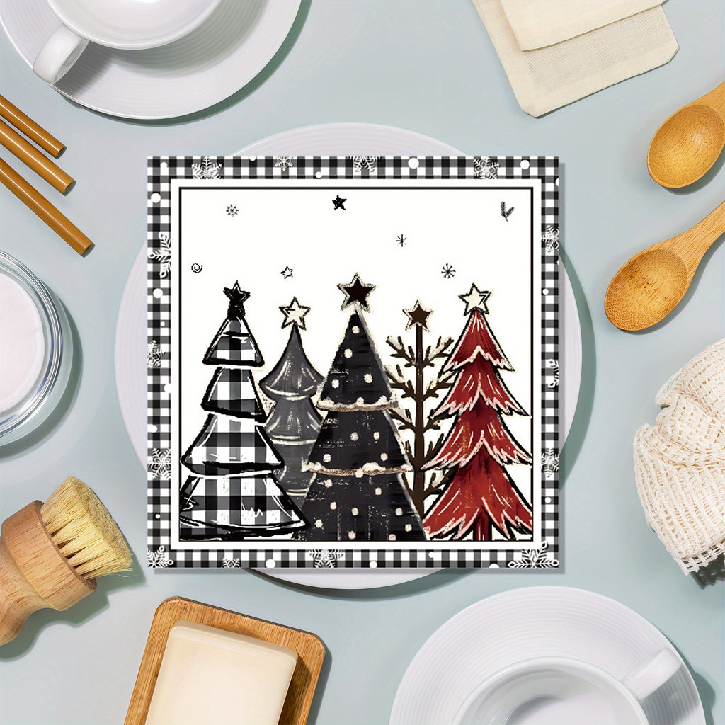 Vianočné servítky – čierno-biele