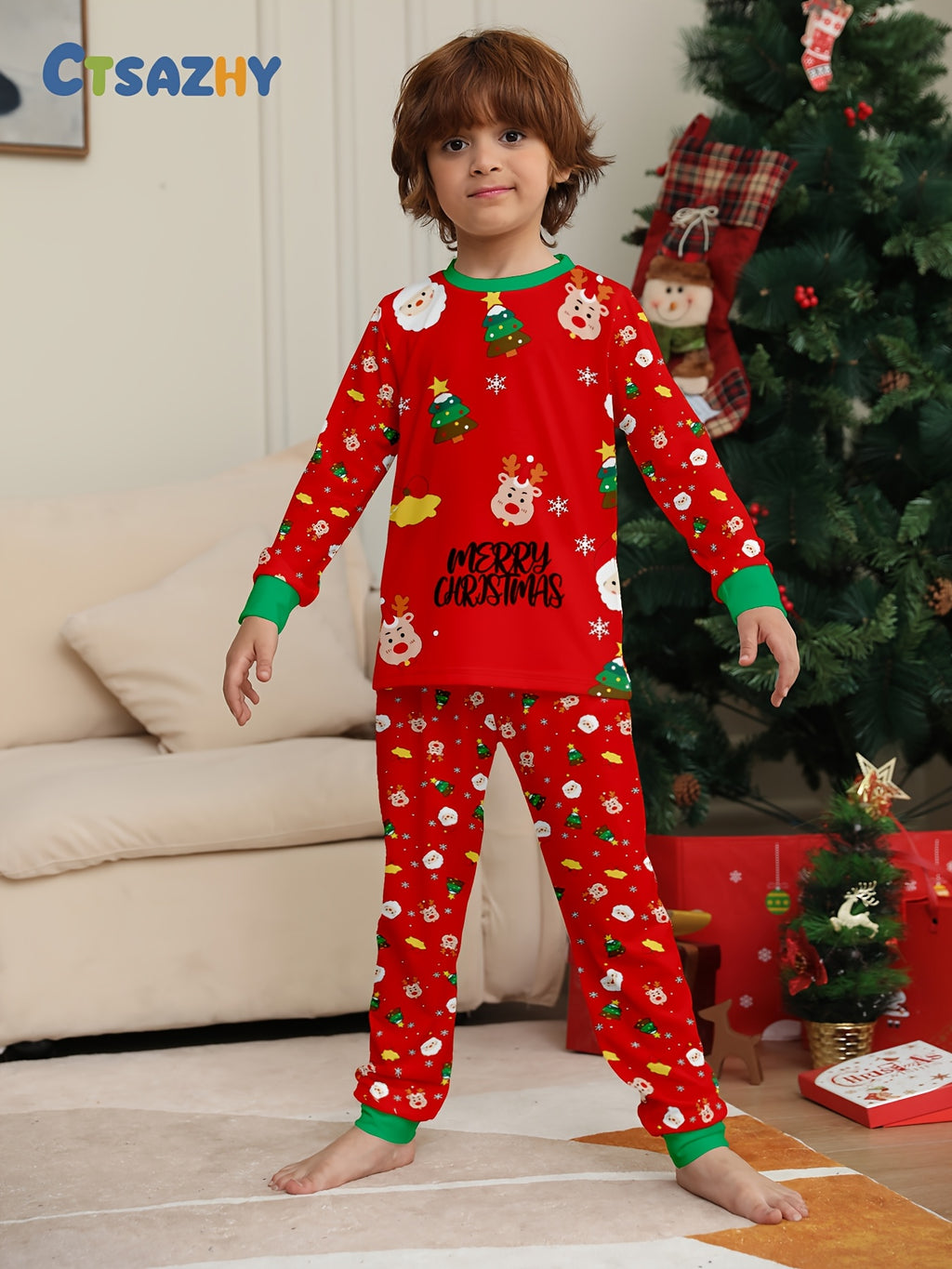 Detský vianočný set – s potlačou Santa Clausa