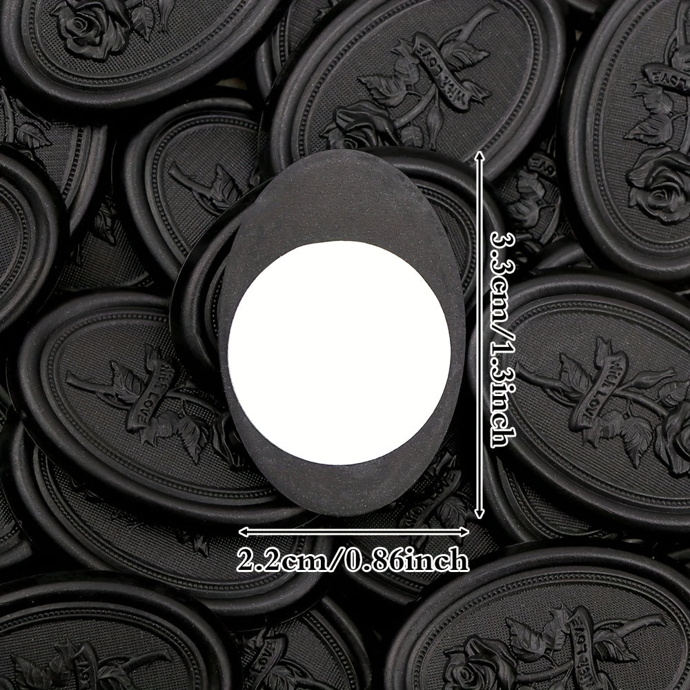 Samolepiace pečiatky – čierne s kvetinovým vzorom